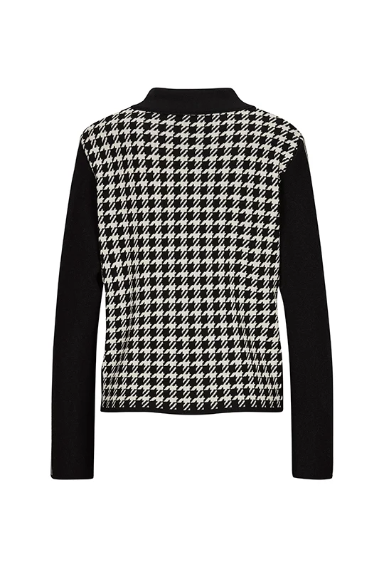 Strickjacke mit Hahnentritt