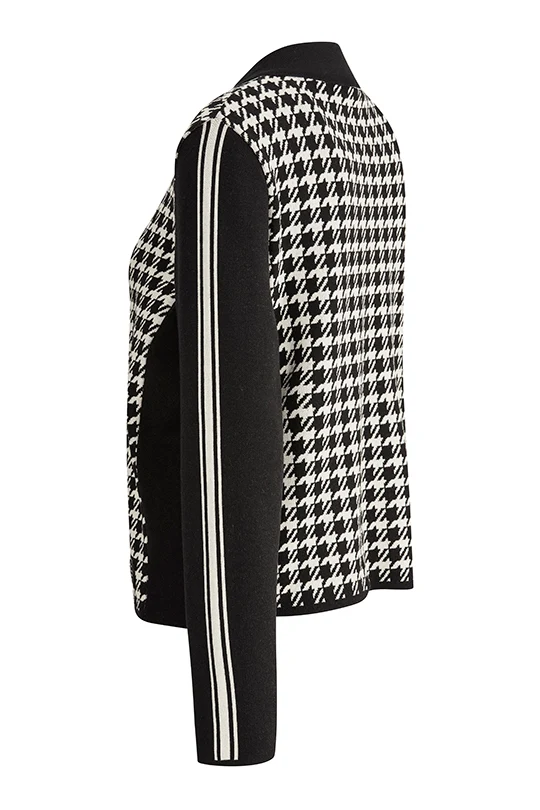 Strickjacke mit Hahnentritt