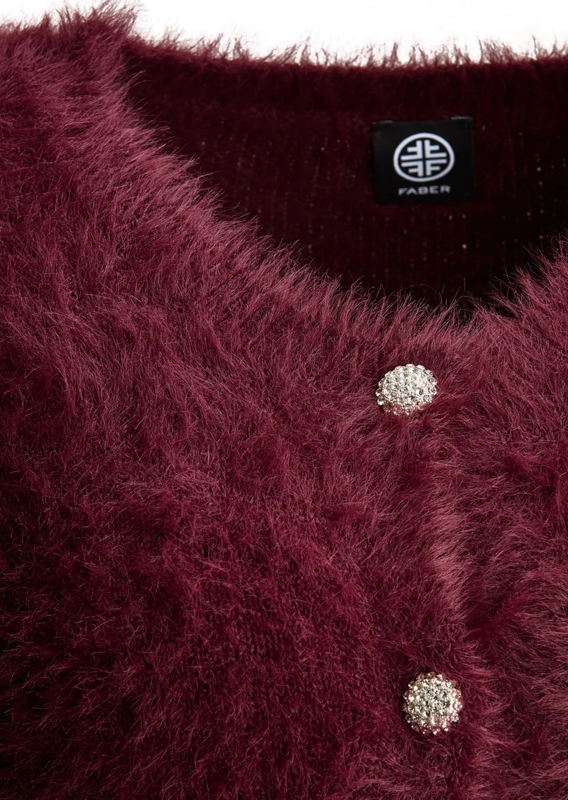 Kuscheljacke mit Dekoknöpfen – Softness in ihrer schönsten Form Barolo