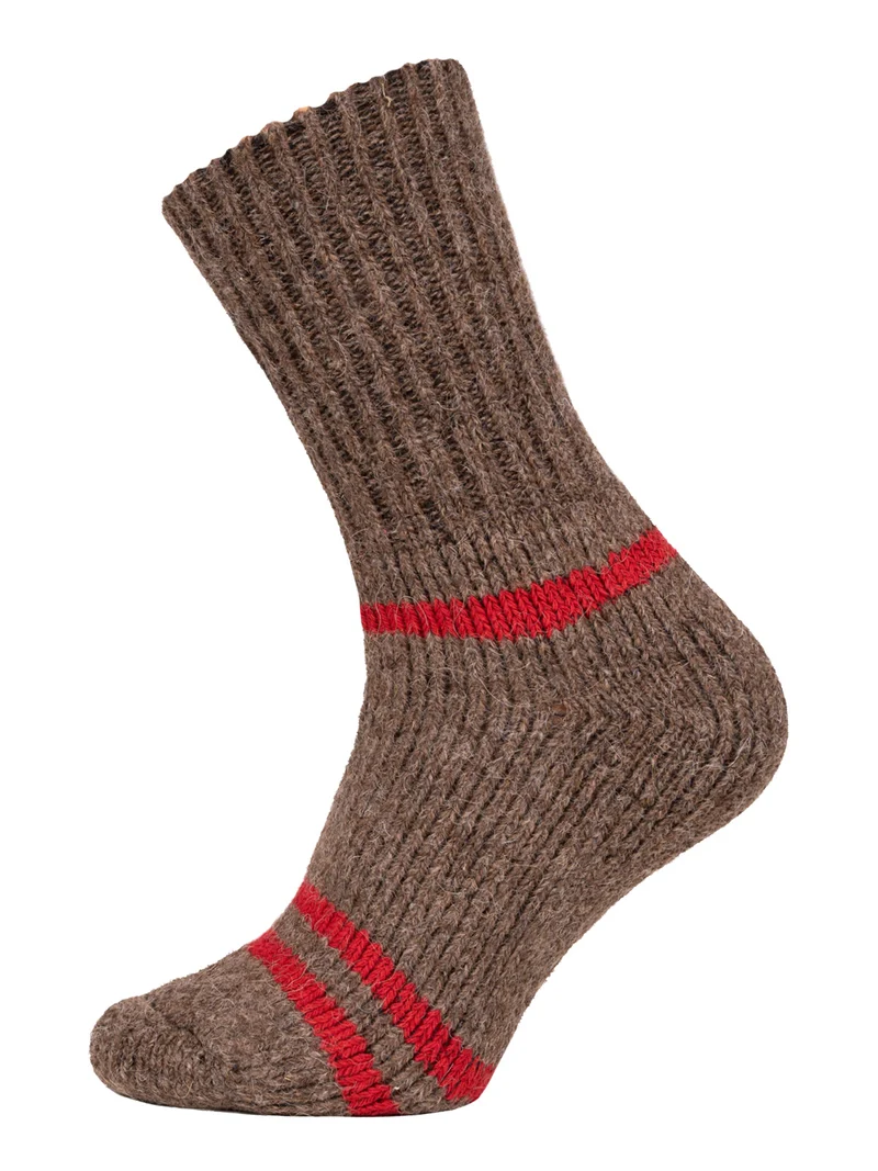 Ein Paar 95% Wollsocken Alpaka Streifen Design Krempelbar