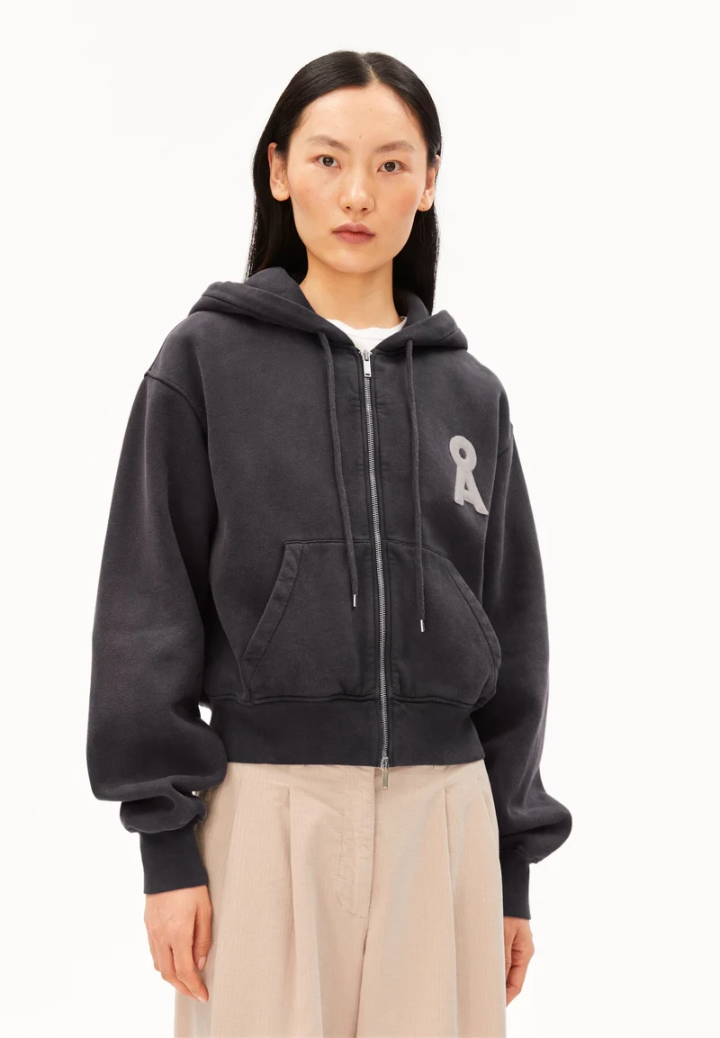 CROPPED ZIP-SWEATSHIRT | dark steel