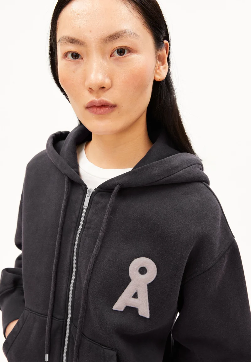 CROPPED ZIP-SWEATSHIRT | dark steel