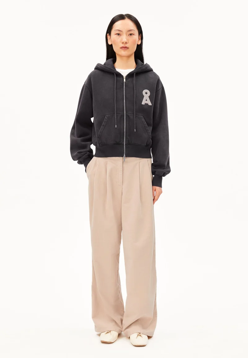 CROPPED ZIP-SWEATSHIRT | dark steel