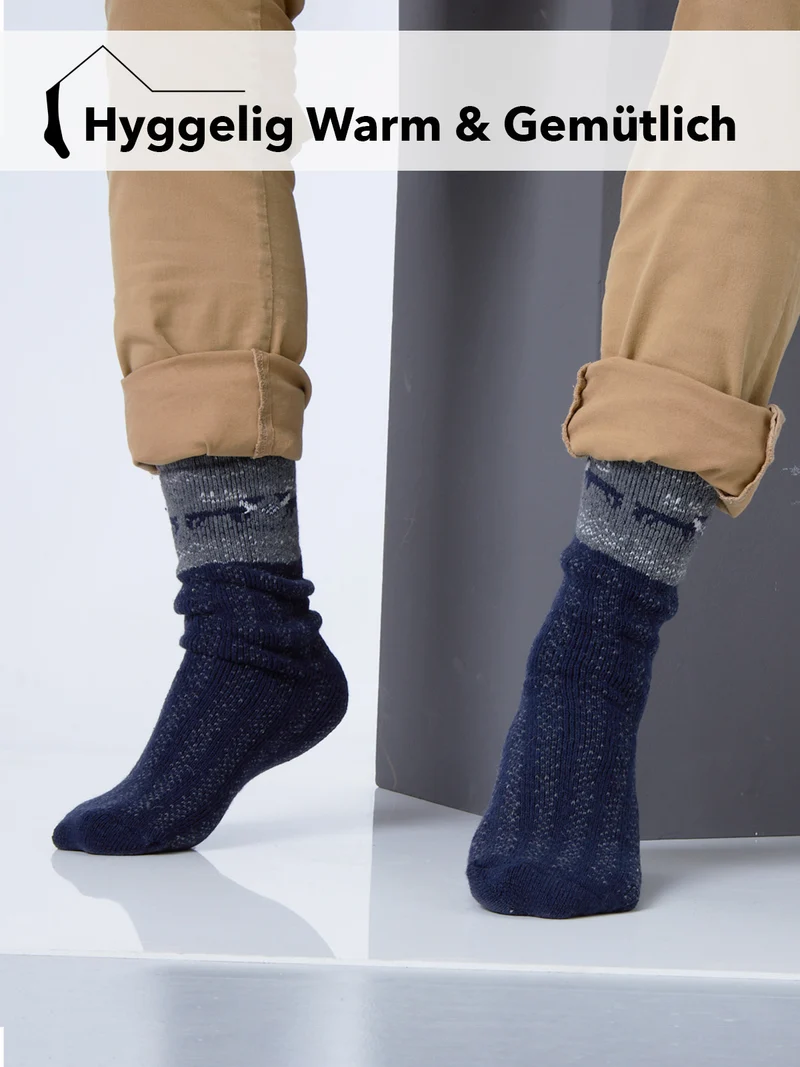 Ein Paar 45% Wollsocken Buntes s Design
