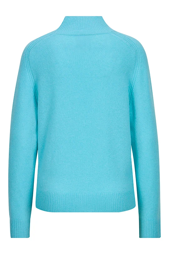 Stehkragenpullover aus edlem Woll-Kaschmir-Mix Aquamarin