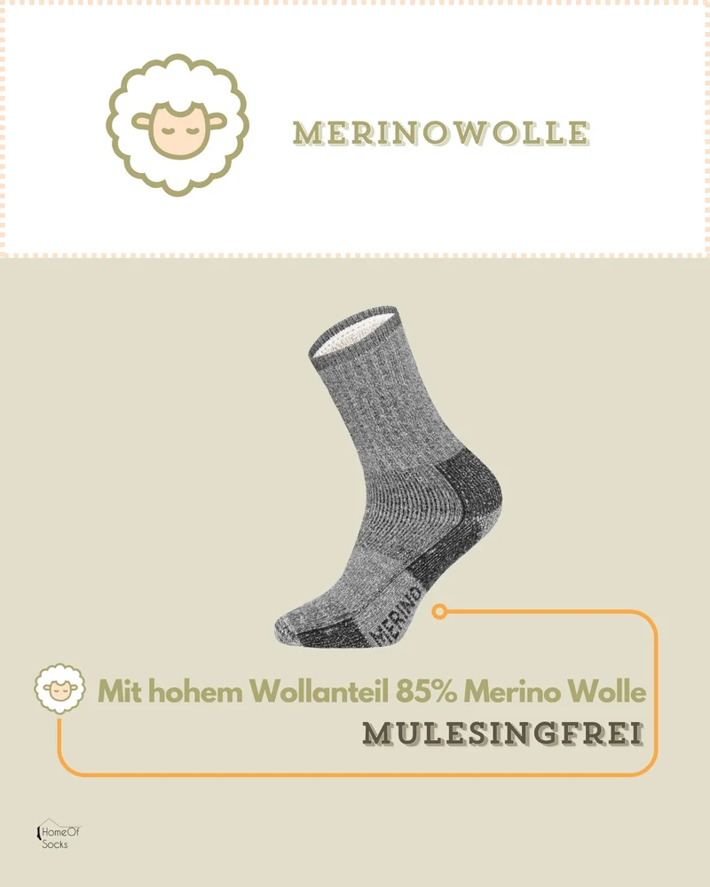 Wollsocken Wanderlust 85% Merinowolle