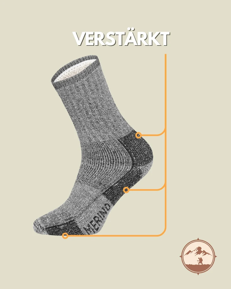 Wollsocken Wanderlust 85% Merinowolle