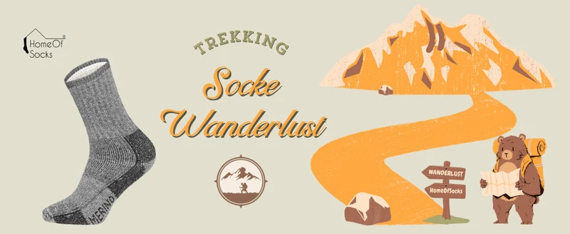 Wollsocken Wanderlust 85% Merinowolle