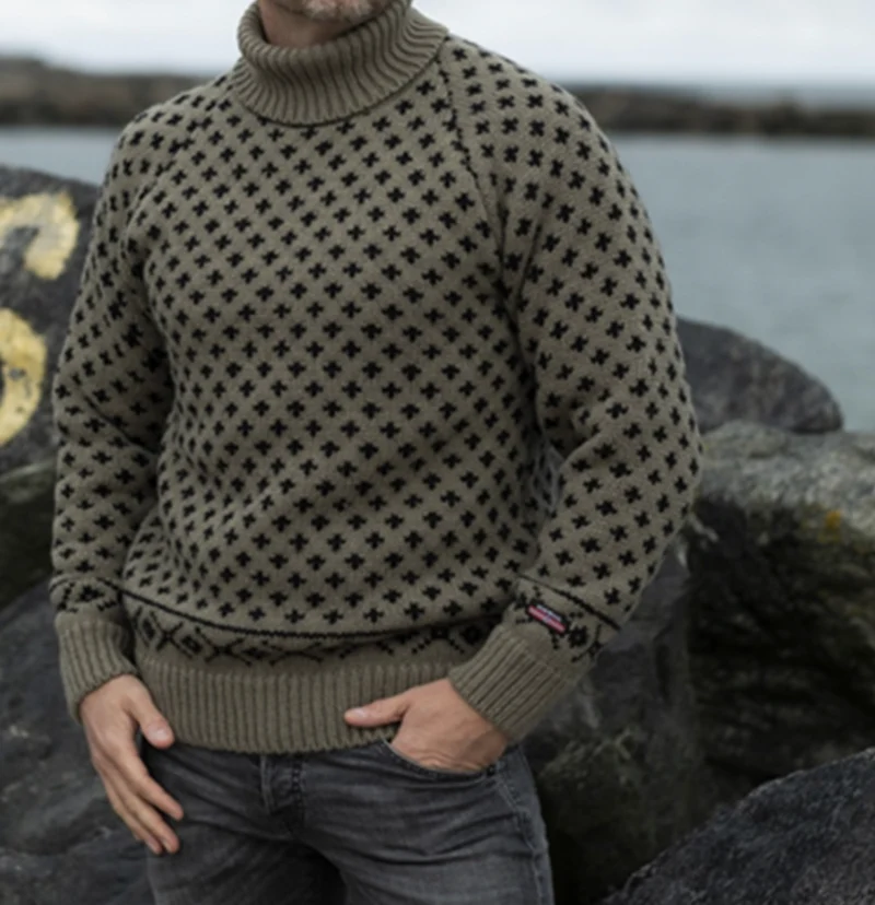 Isländischer Rollkragen Pullover aus reine Schurwolle - NOORWOOL