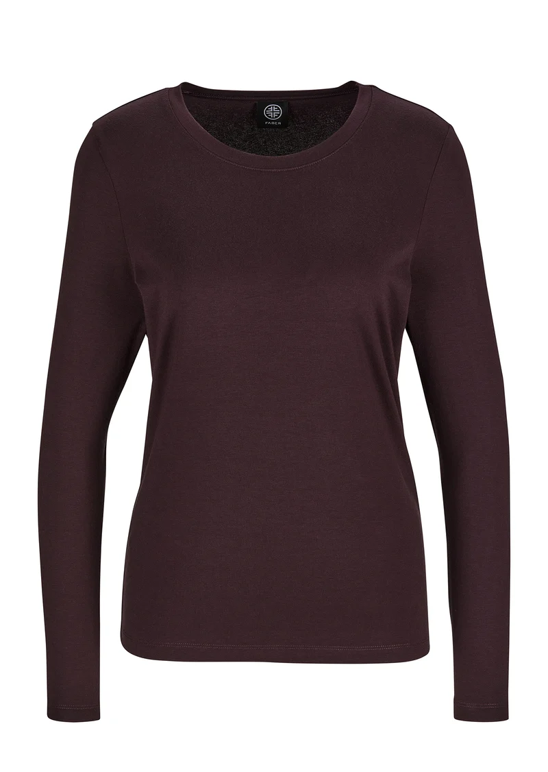 Basic Rundhals-Shirt Barolo