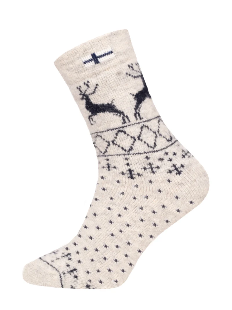 Ein Paar 80% Wollsocken Norwegen Flagge & Norweger Design