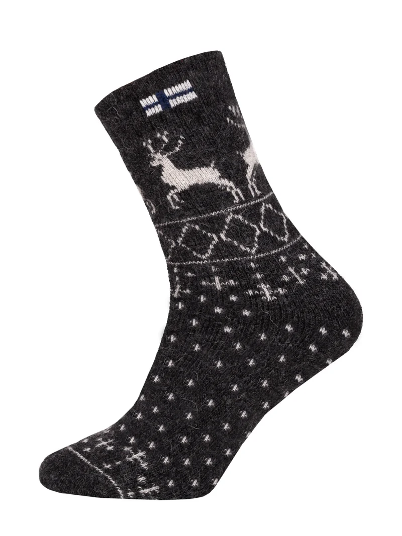 Ein Paar 80% Wollsocken Norwegen Flagge & Norweger Design