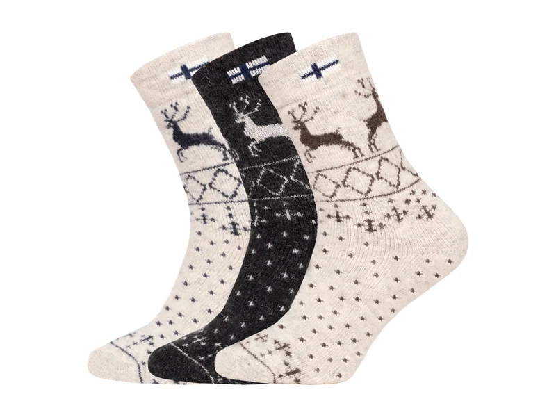 Ein Paar 80% Wollsocken Norwegen Flagge & Norweger Design