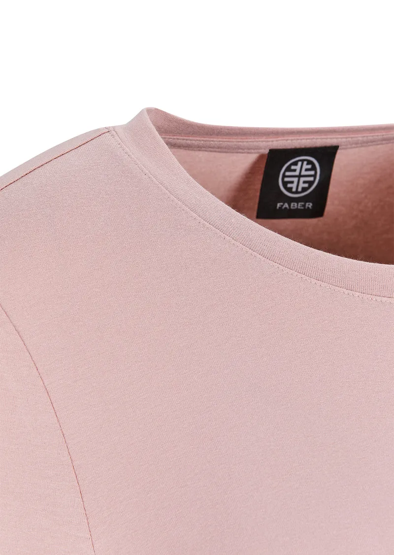 Basic Rundhals-Shirt Rosenquarz