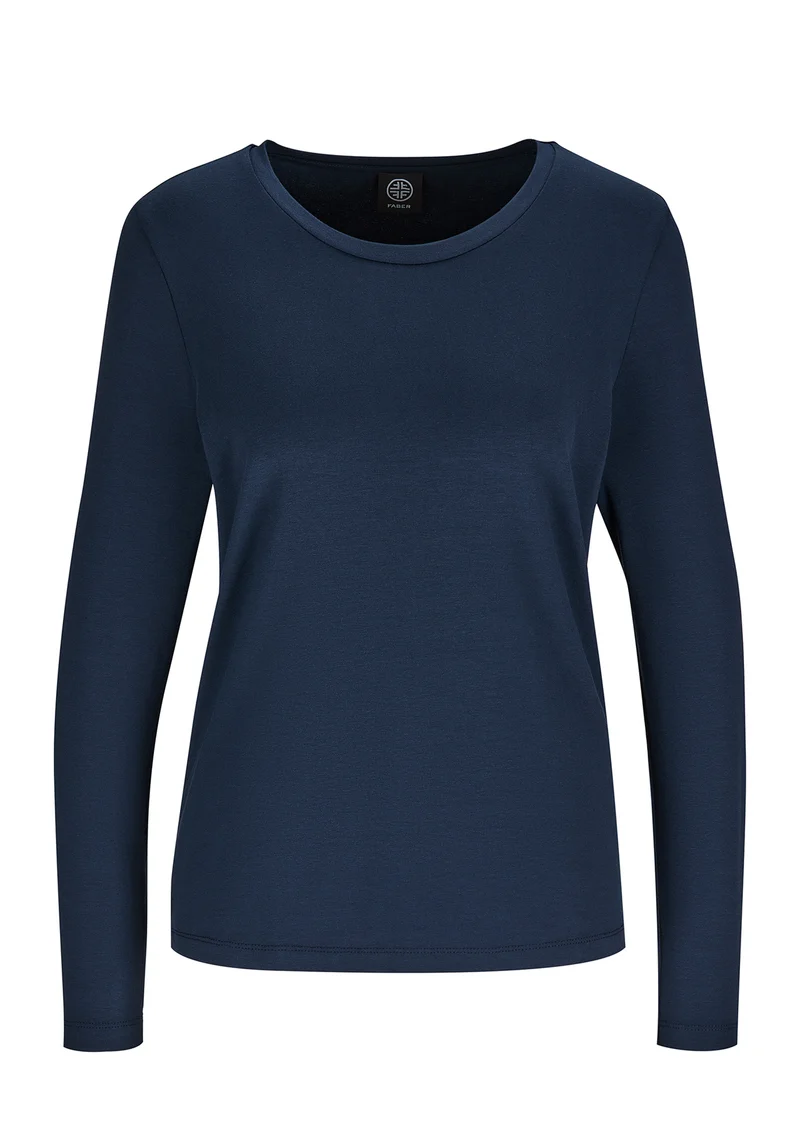 Basic Rundhals-Shirt Marine
