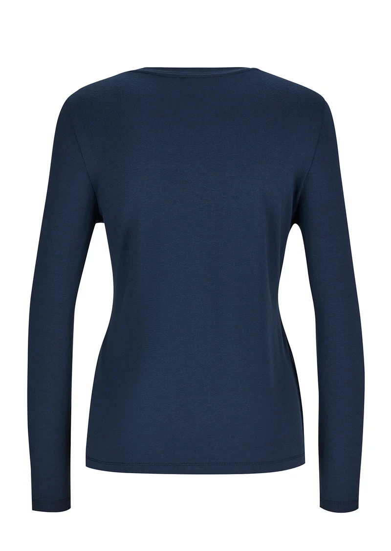 Basic Rundhals-Shirt Marine