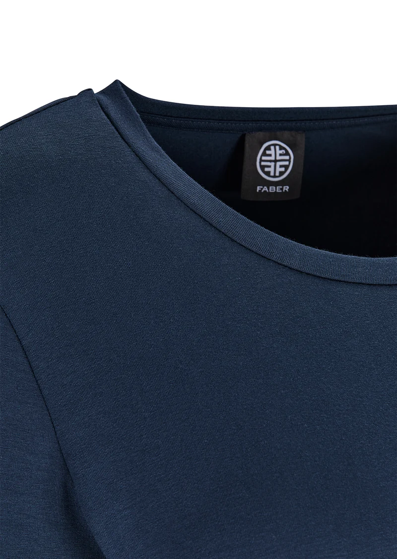 Basic Rundhals-Shirt Marine