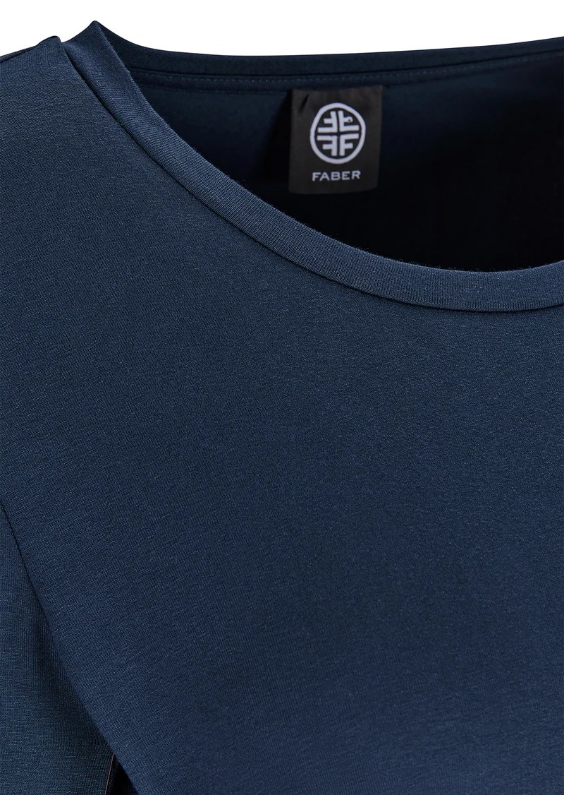 Basic Rundhals-Shirt Marine