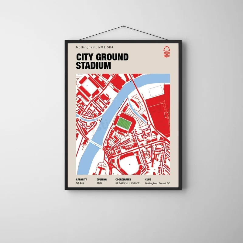 Nottingham Forest Stadtplan drucken