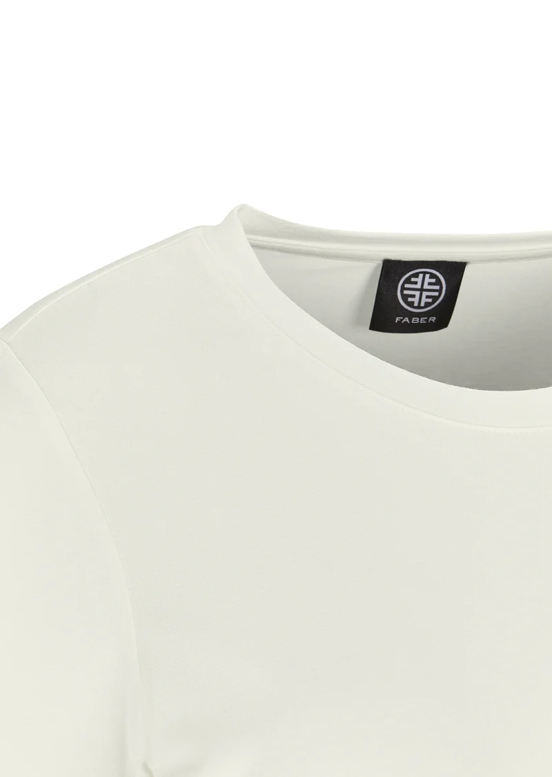 Basic Rundhals-Shirt Creme