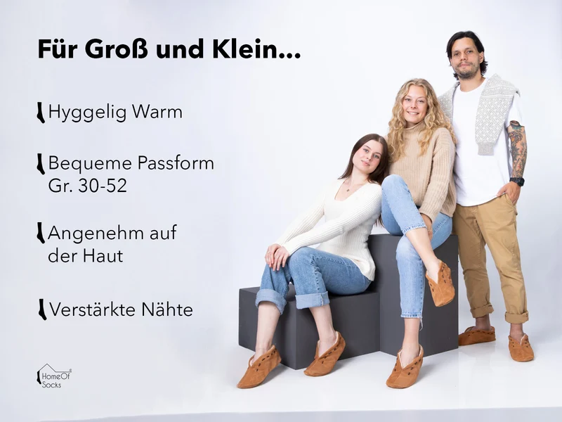 Wildleder Puschen mit Teddy-Fell