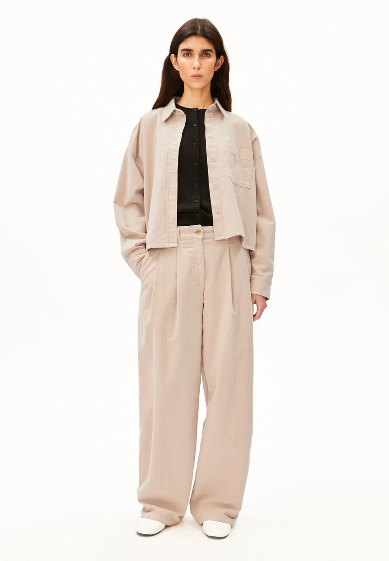 CORD WIDE LEG BUNDFALTENHOSE | soft honey