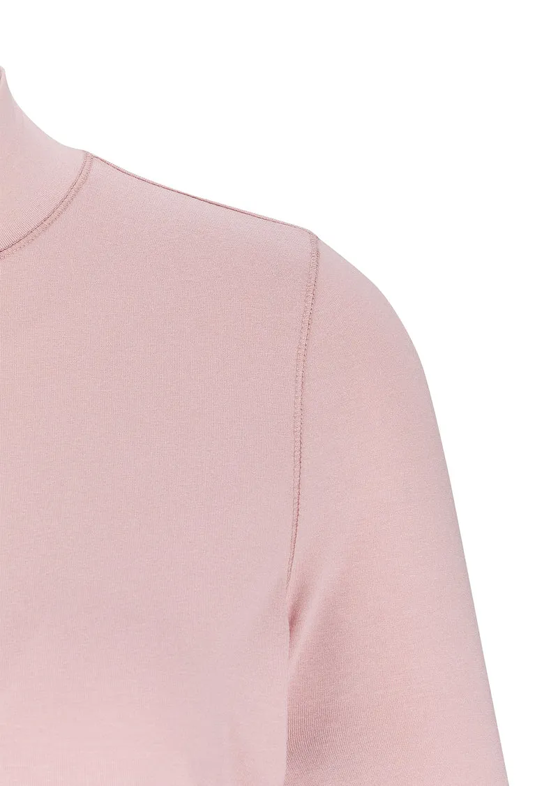 Basic-Langarmshirt mit Stehkragen Rosenquarz