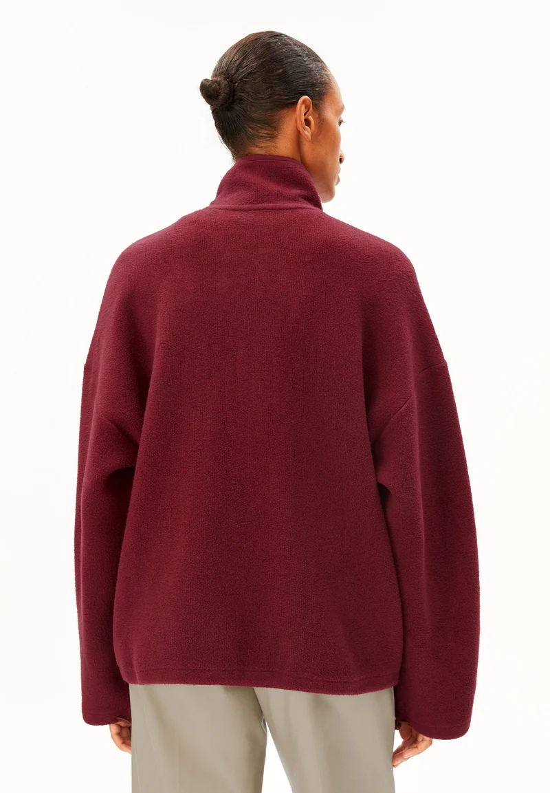 BAUMWOLL-FLEECEJACKE | velvet red