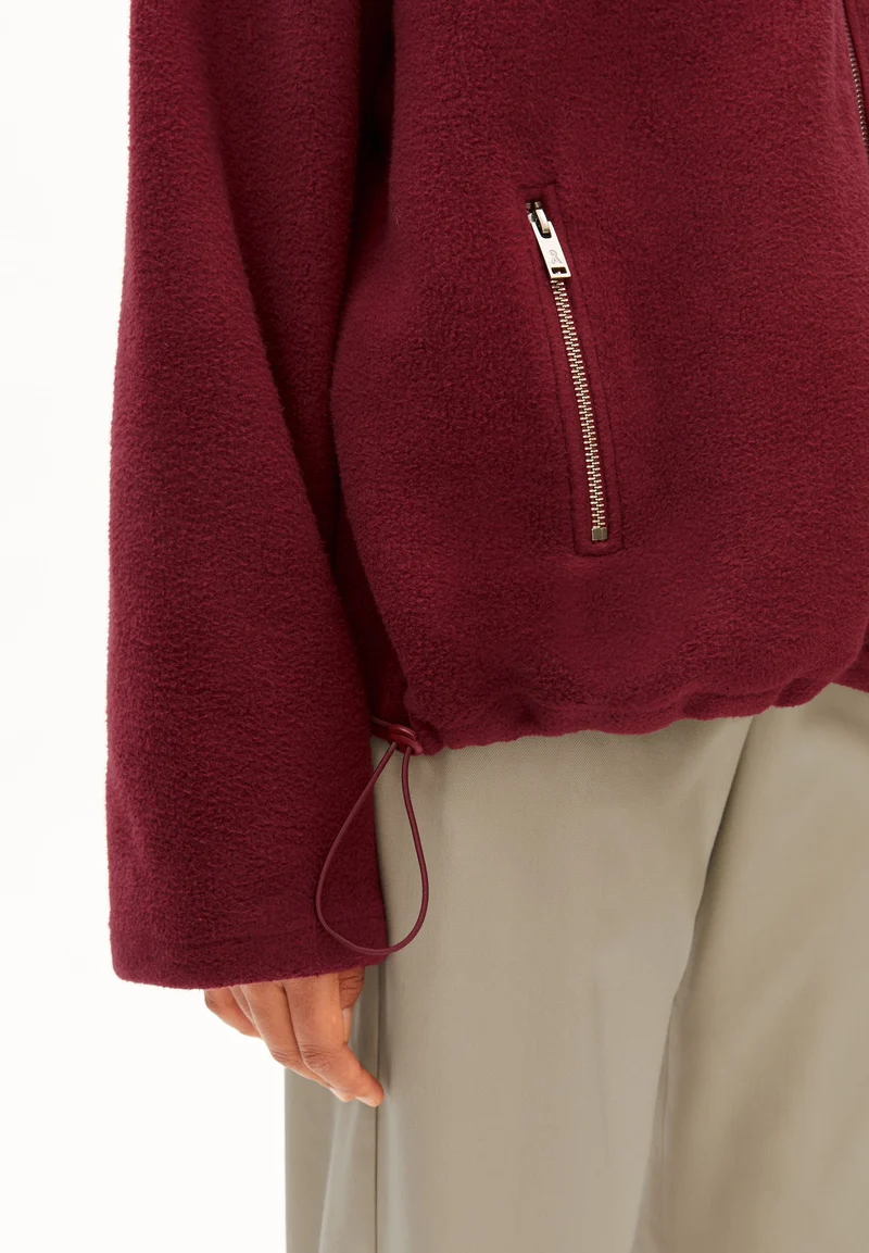 BAUMWOLL-FLEECEJACKE | velvet red