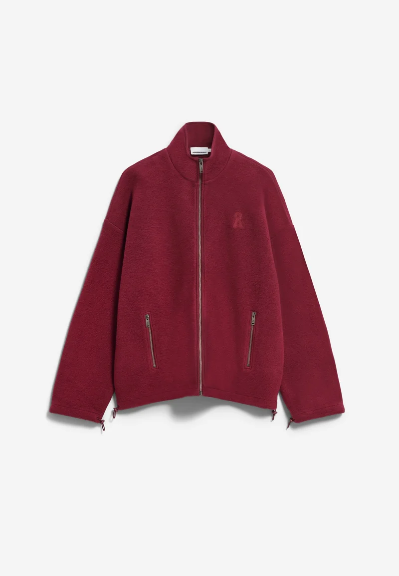 BAUMWOLL-FLEECEJACKE | velvet red