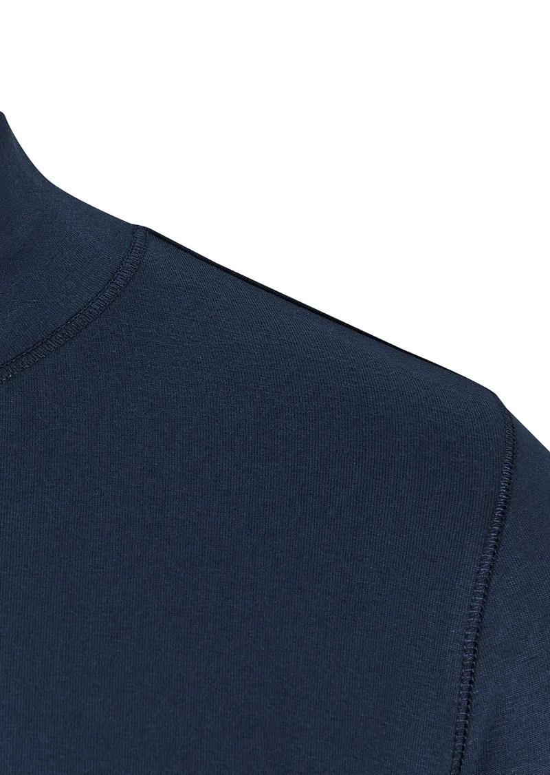 Basic-Langarmshirt mit Stehkragen Marine