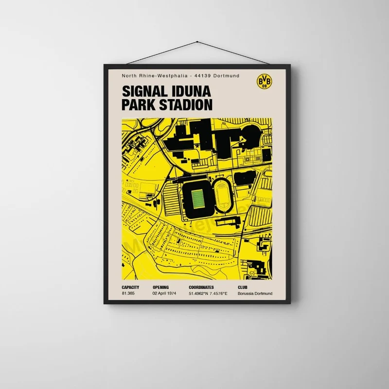 Borussia Dortmund Signal Iduna Park Karte Drucken