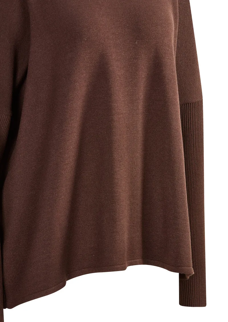 Oversize-Pullover mit Struktur – 100 % Made in Germany Barolo