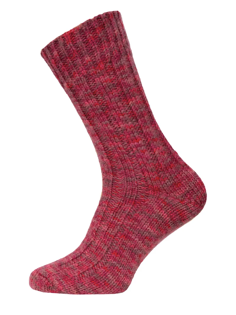 Ein Paar 100% Schurwoll Socken Bunt Warm