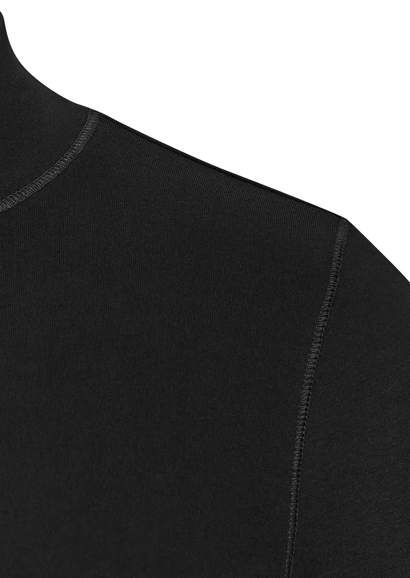 Basic-Langarmshirt mit Stehkragen Schwarz