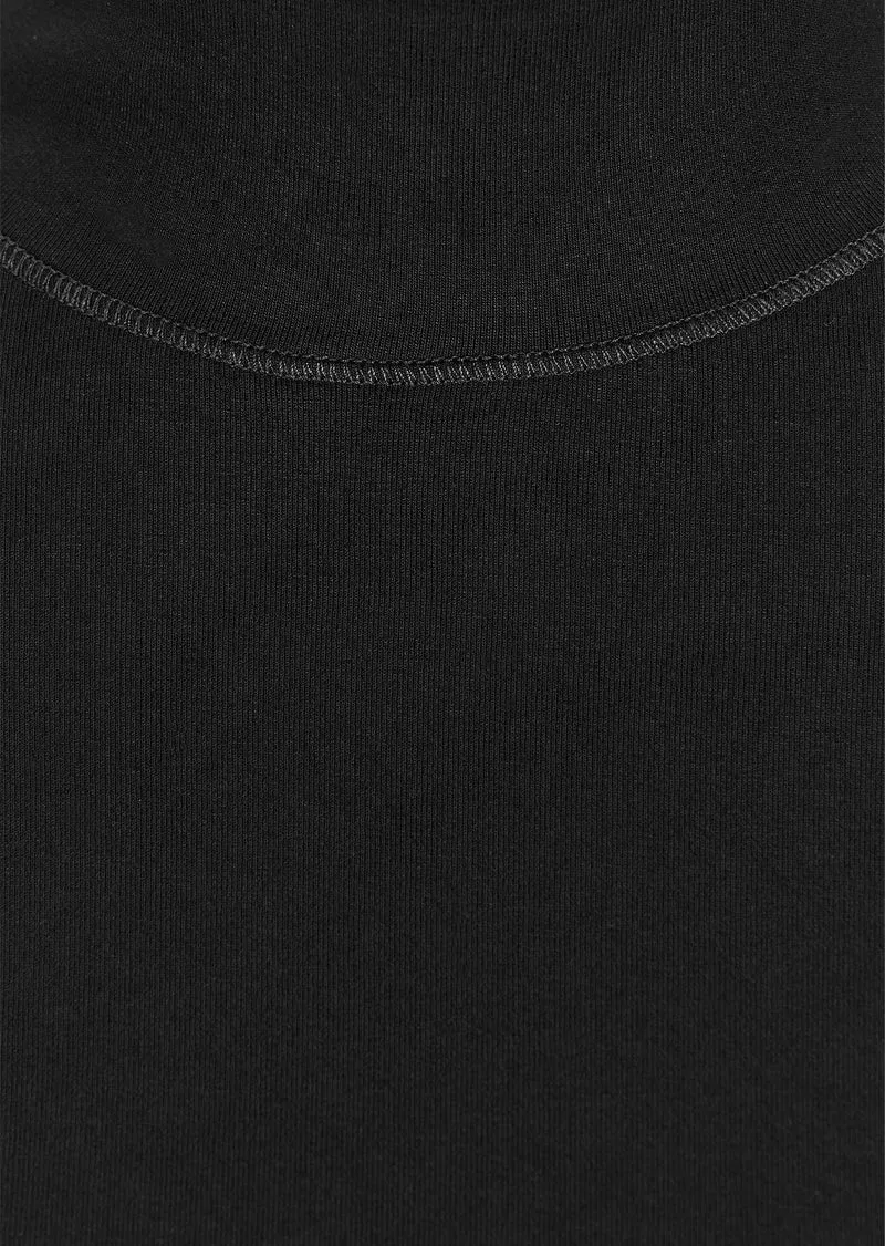 Basic-Langarmshirt mit Stehkragen Schwarz