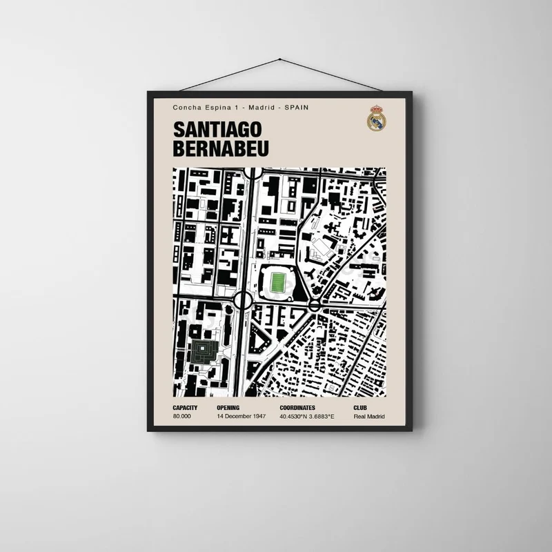 Real Madrid Santiago Bernabéu Kartendruck