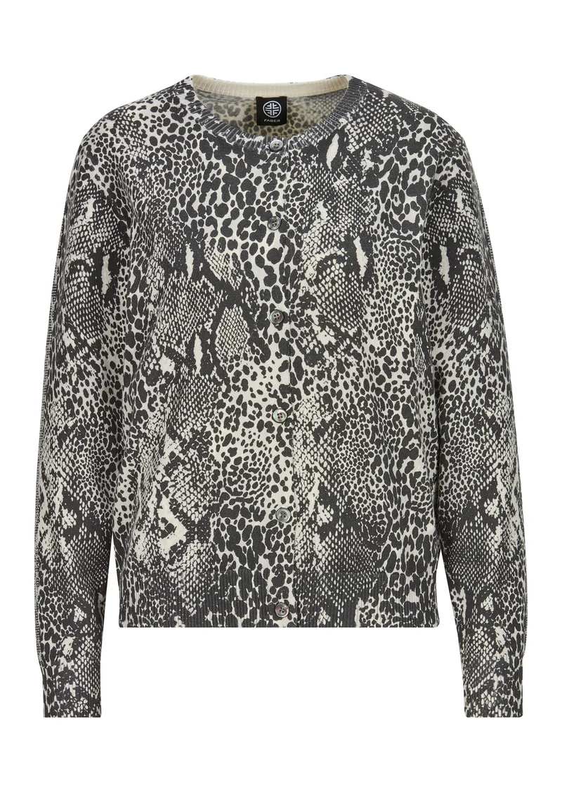 Leichte Strickjacke mit Python-Druck