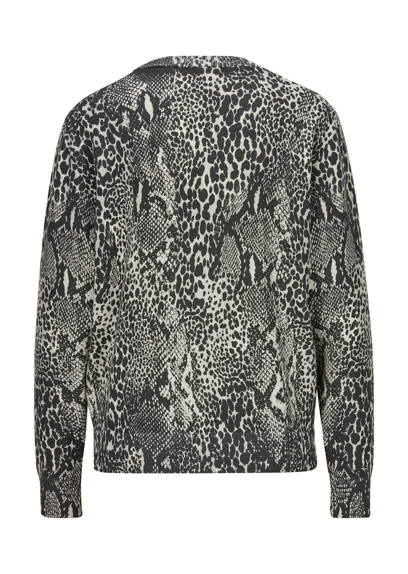 Leichte Strickjacke mit Python-Druck
