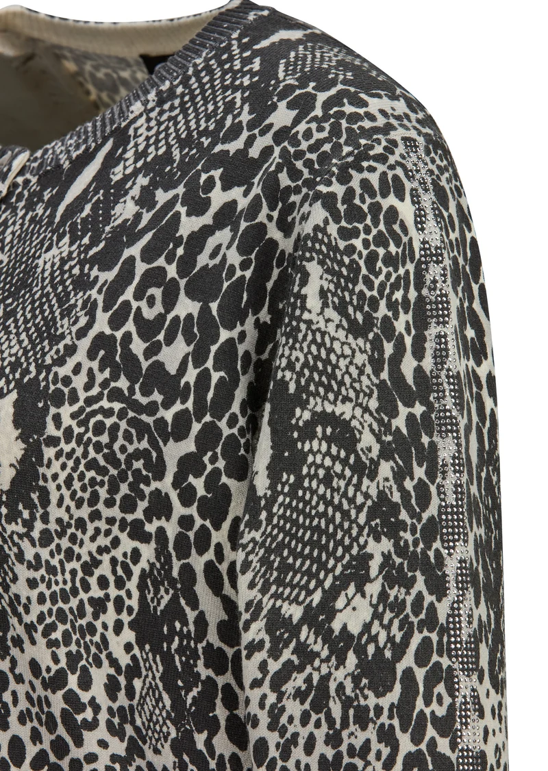 Leichte Strickjacke mit Python-Druck
