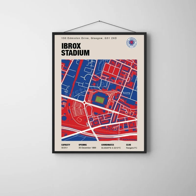Rangers Ibrox Stadion Karte drucken