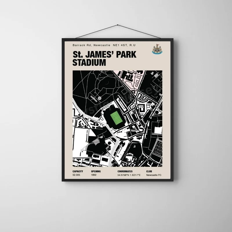 Newcastle St. James' Park Karte drucken