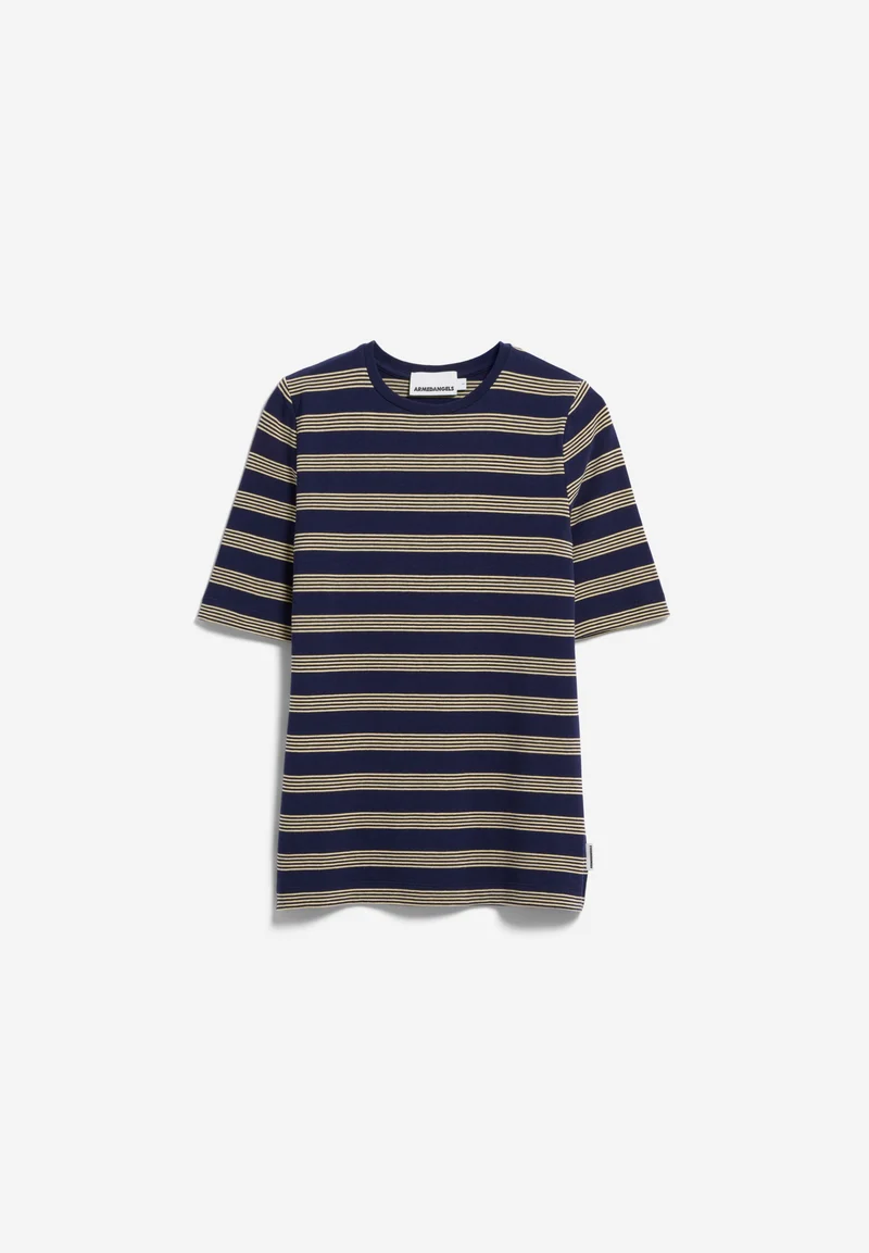 JAANISARA GESTREIFTES T-SHIRT | tinted navy-golden hay