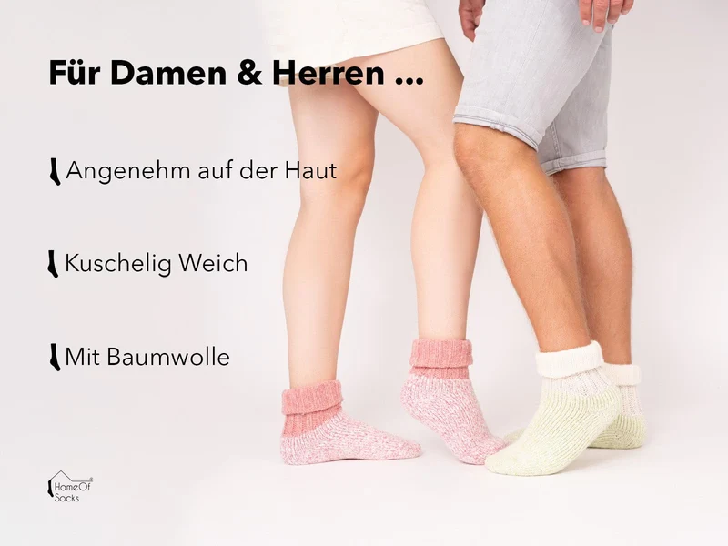 Ein Paar Baumwoll Wollsocke Weich in Pastell