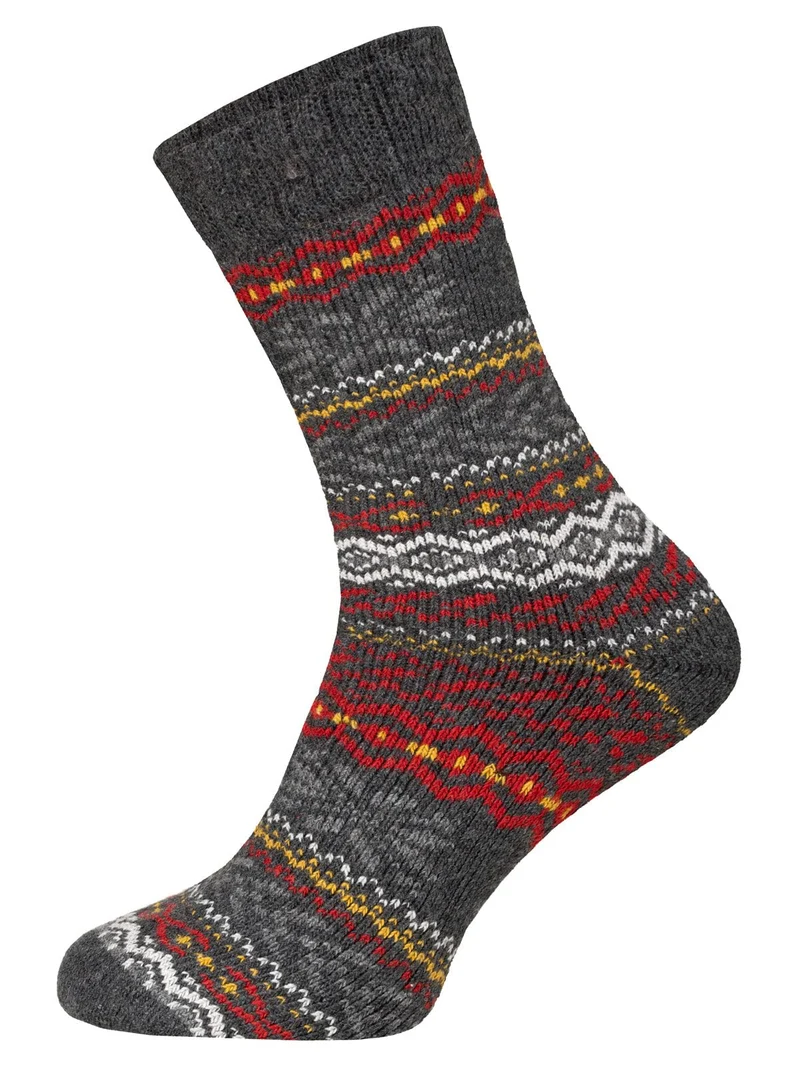2 Paar 45% Wollsocken Hyggeliges Norweger Design