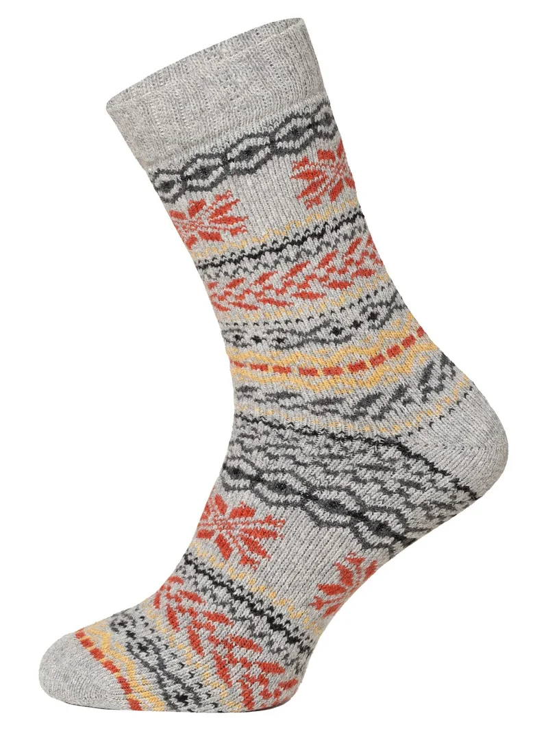 2 Paar 45% Wollsocken Hyggeliges Norweger Design