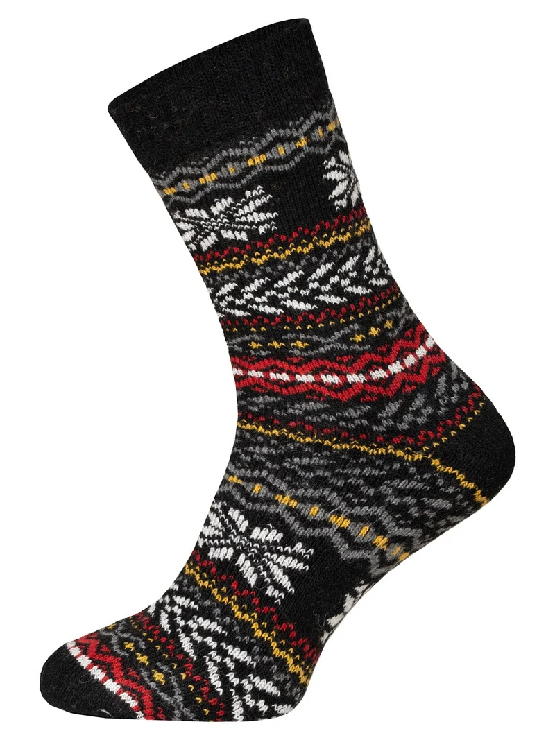 2 Paar 45% Wollsocken Hyggeliges Norweger Design