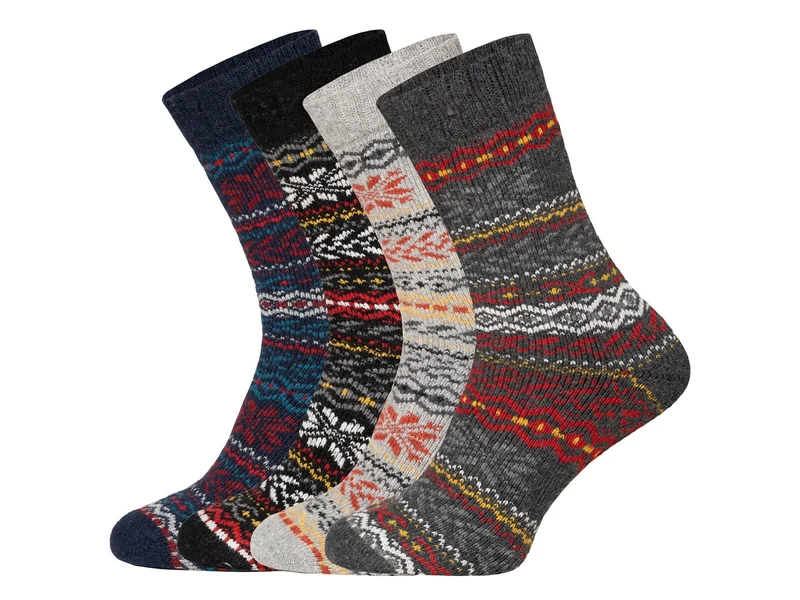 2 Paar 45% Wollsocken Hyggeliges Norweger Design