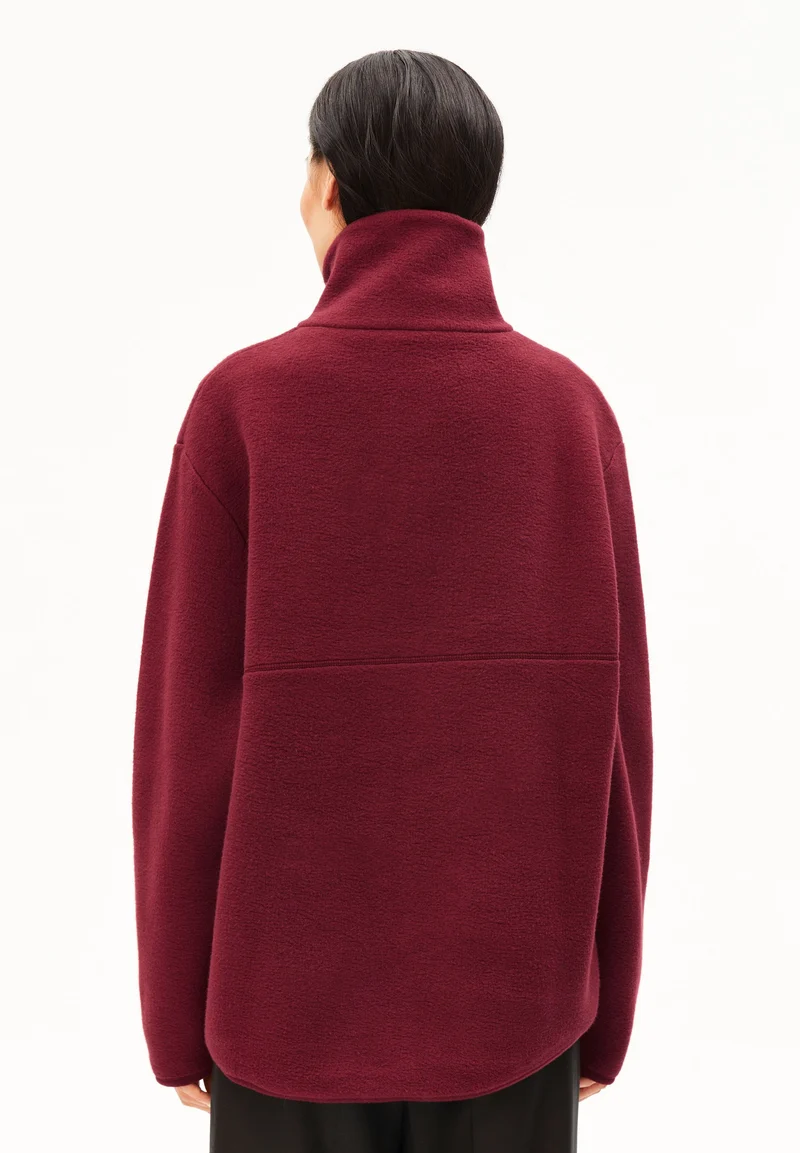 HAARLEENAA BAUMWOLL-FLEECE | velvet red