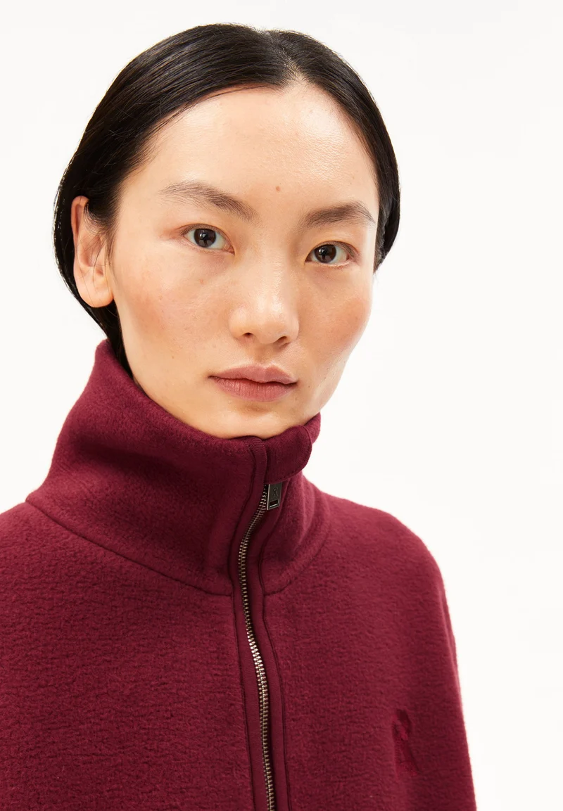 HAARLEENAA BAUMWOLL-FLEECE | velvet red